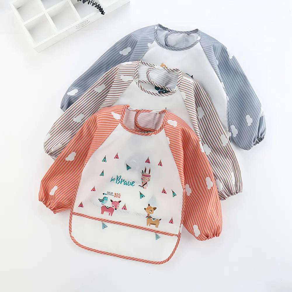 Waterproof Art Feeding Bib Apron for Toddlers