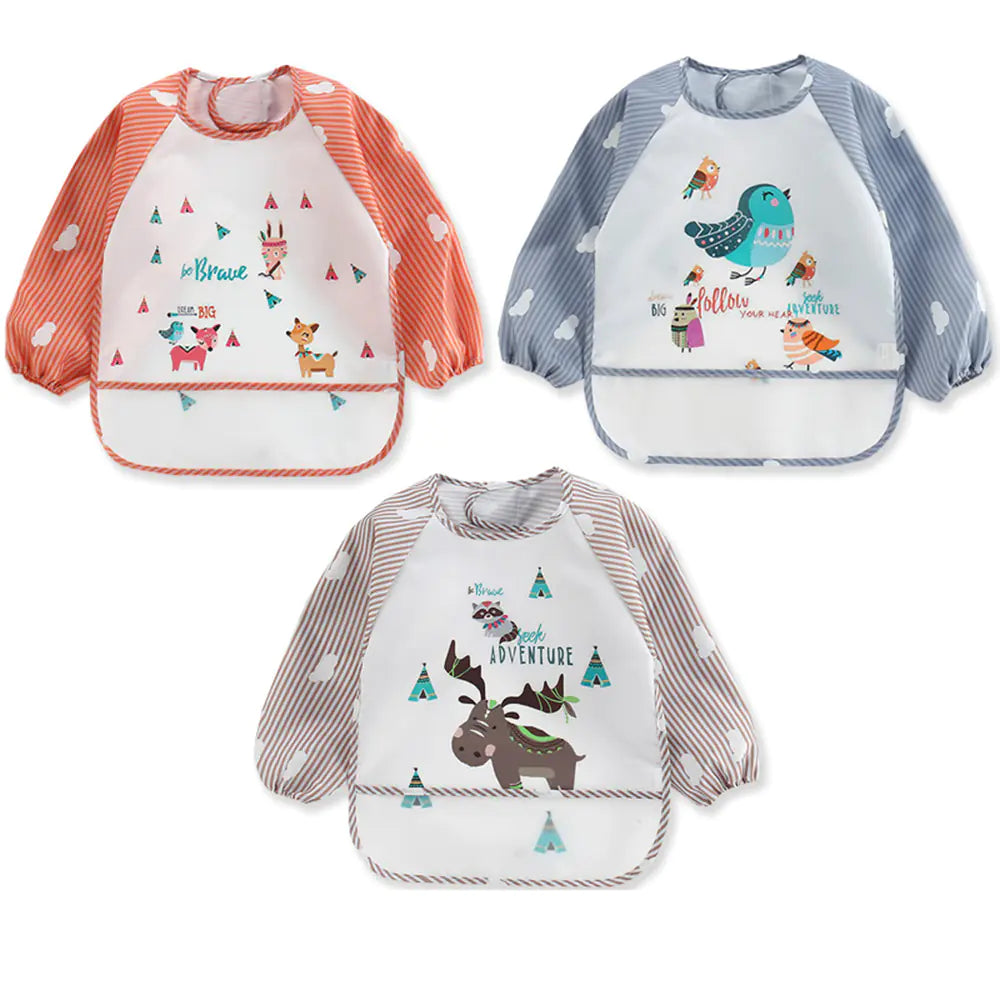 Waterproof Art Feeding Bib Apron for Toddlers