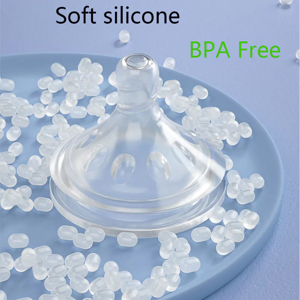Silicone Baby Feeding Bottle for Newborns, Anti-Choking