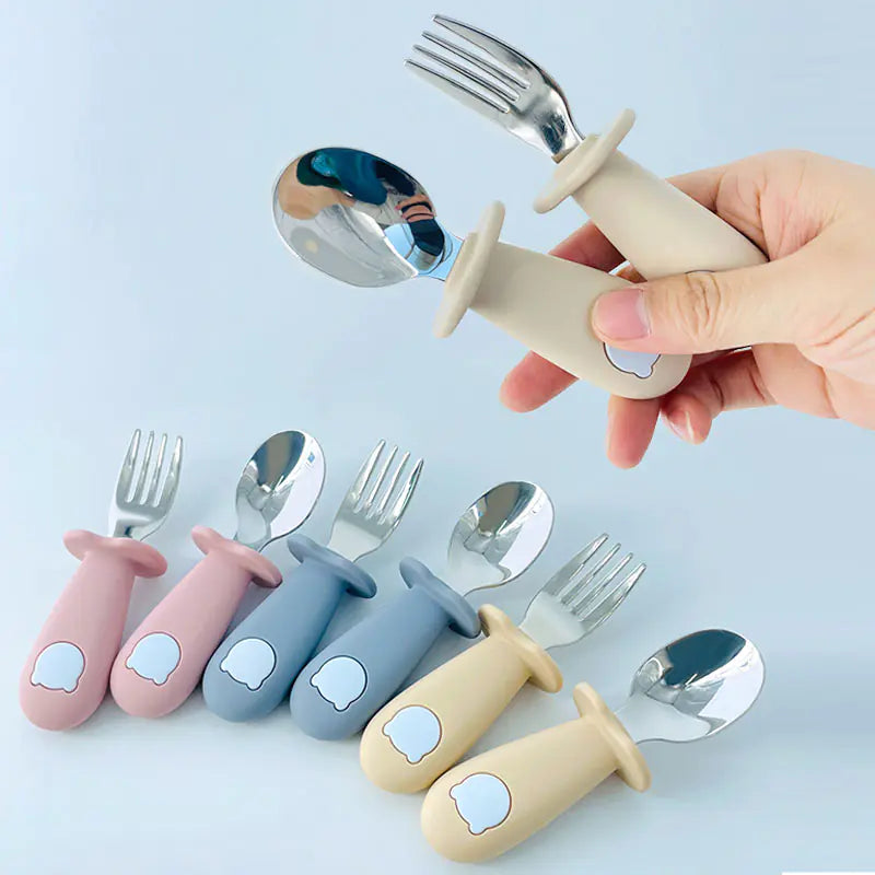 Cartoon Bear Silicone Spoon for Kids' Tableware