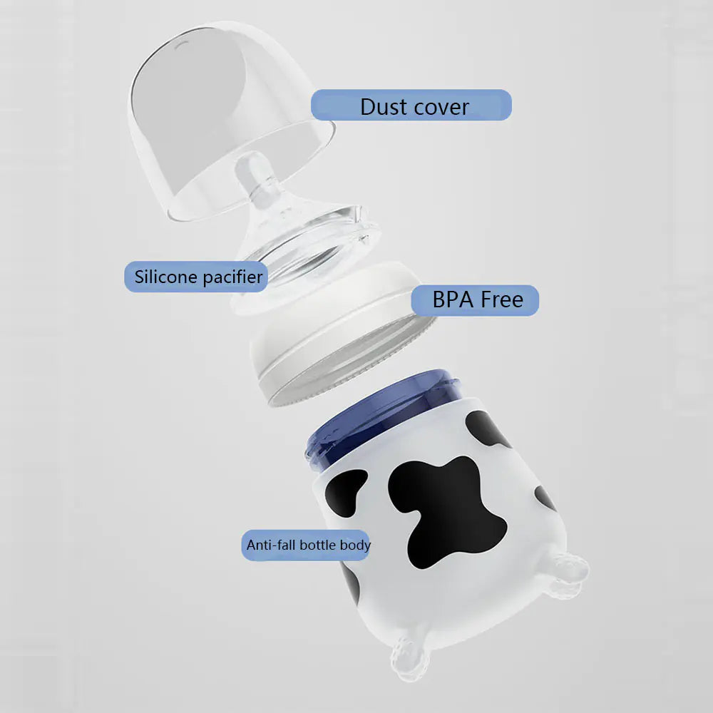 Silicone Baby Feeding Bottle for Newborns, Anti-Choking