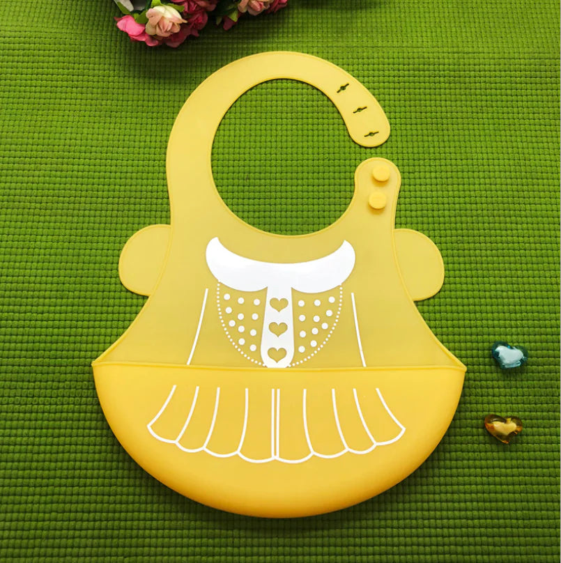 Silicone Waterproof Adjustable Cartoon Bibs for Kids