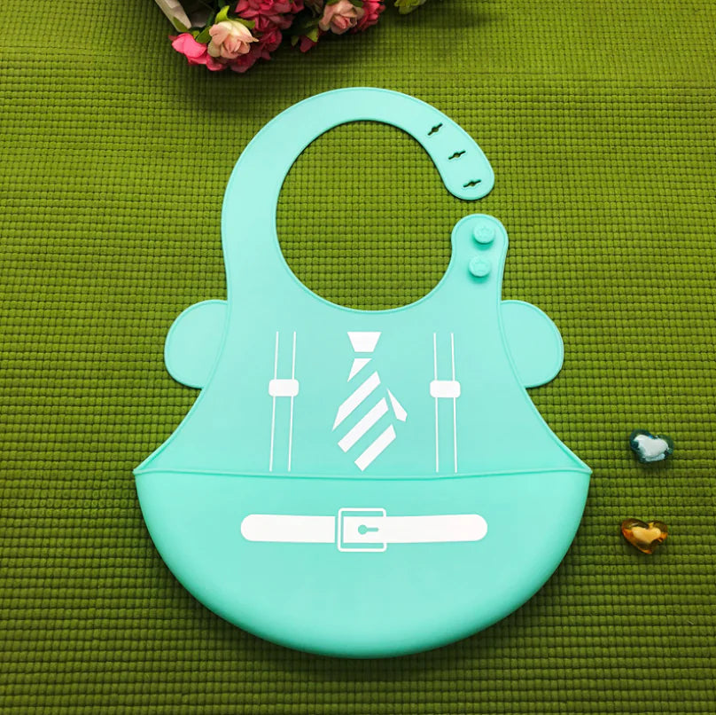 Silicone Waterproof Adjustable Cartoon Bibs for Kids
